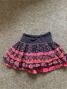 Y2K Girls Tiered Floral Skirt